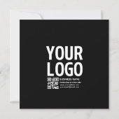 Ihr Logo mit bearbeitbarem QR-Code und Text Save The Date (Rückseite)