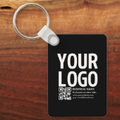 Ihr Logo mit bearbeitbarem QR-Code und Text Schlüsselanhänger (Vorderseite)