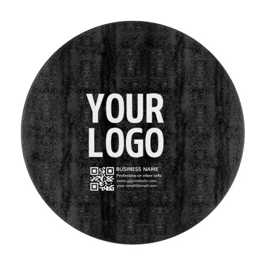 Ihr Logo mit bearbeitbarem QR-Code und Text Schneidebrett (Vorderseite)