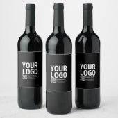 Ihr Logo mit bearbeitbarem QR-Code und Text Weinetikett (Flaschen)