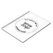 Ihr Logo mit bearbeitbarem Slogan und Firmennamen Notizblock (Linke Seite)