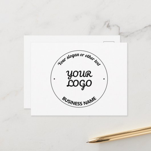 Ihr Logo mit bearbeitbarem Slogan und Firmennamen Postkarte (Vorderseite/Rückseite Beispiel)