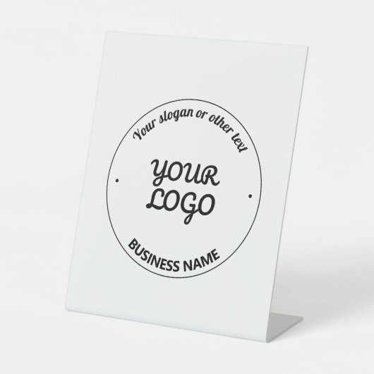 Ihr Logo mit bearbeitbarem Slogan und Firmennamen Sockelschild (Vorderseite)