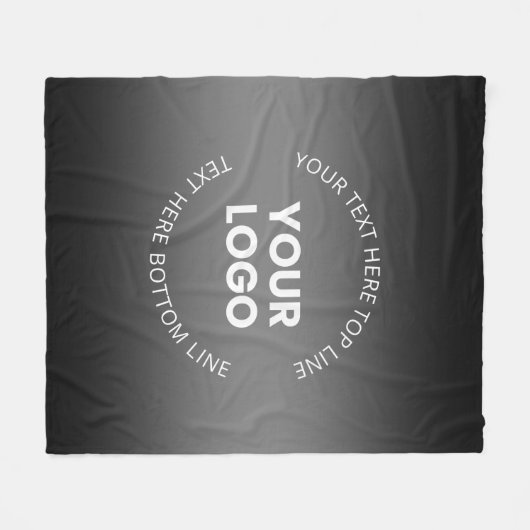 Ihr Logo mit/bearbeitbarer schwarz-weißer Farbe Fleecedecke (Vorderseite (Horizontal))