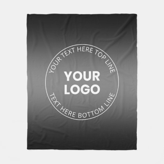 Ihr Logo mit/bearbeitbarer schwarz-weißer Farbe Fleecedecke (Vorderseite)