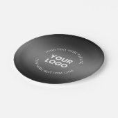 Ihr Logo mit/bearbeitbarer schwarz-weißer Farbe Pappteller (Schrägansicht)