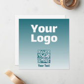 Ihr Logo mit/Bearbeitung von QR-Code und Farbverla Mitteilungskarte (Vorderseite/Rückseite Beispiel)