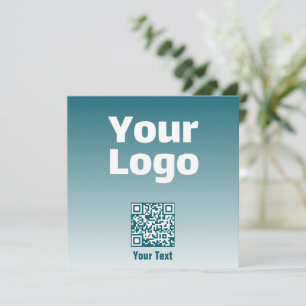 Ihr Logo mit/Bearbeitung von QR-Code und Farbverla Mitteilungskarte