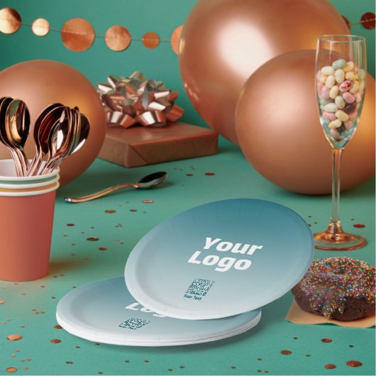 Ihr Logo mit/Bearbeitung von QR-Code und Farbverla Pappteller (Multi)