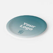 Ihr Logo mit/Bearbeitung von QR-Code und Farbverla Pappteller (Schrägansicht)