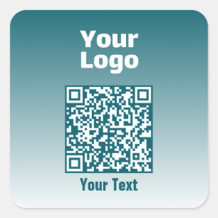 Ihr Logo mit/Bearbeitung von QR-Code und Farbverla Quadratischer Aufkleber