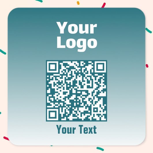 Ihr Logo mit/Bearbeitung von QR-Code und Farbverla Quadratischer Aufkleber