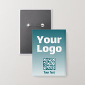 Ihr Logo mit editierbarem QR-Code und Farbverlauf Button (Vorderseite/Rückseite)