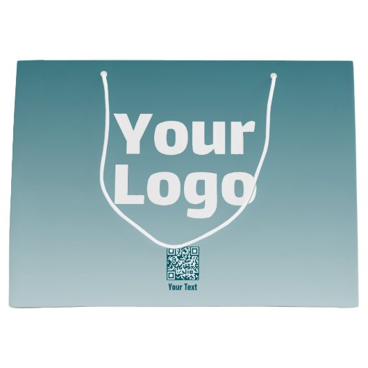 Ihr Logo mit editierbarem QR-Code und Farbverlauf Große Geschenktüte (Vorderseite)