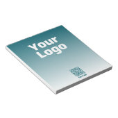 Ihr Logo mit editierbarem QR-Code und Farbverlauf Notizblock (angewinkelt)