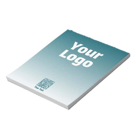 Ihr Logo mit editierbarem QR-Code und Farbverlauf Notizblock (Rotiert)