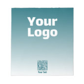 Ihr Logo mit editierbarem QR-Code und Farbverlauf Notizblock (Vorderseite)