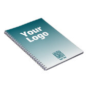 Ihr Logo mit editierbarem QR-Code und Farbverlauf Notizblock (Rechte Seite)