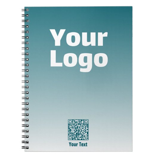 Ihr Logo mit editierbarem QR-Code und Farbverlauf Notizblock (Vorderseite)