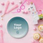 Ihr Logo mit editierbarem QR-Code und Farbverlauf Pappteller (Party)