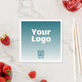 Ihr Logo mit editierbarem QR-Code und Farbverlauf Serviette (Beispiel)