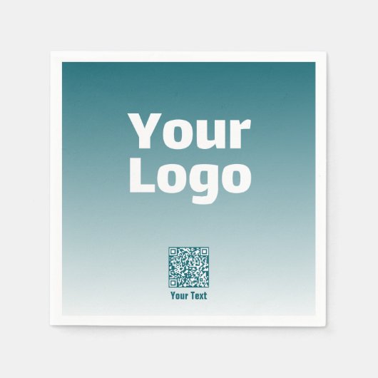 Ihr Logo mit editierbarem QR-Code und Farbverlauf Serviette (Vorderseite)