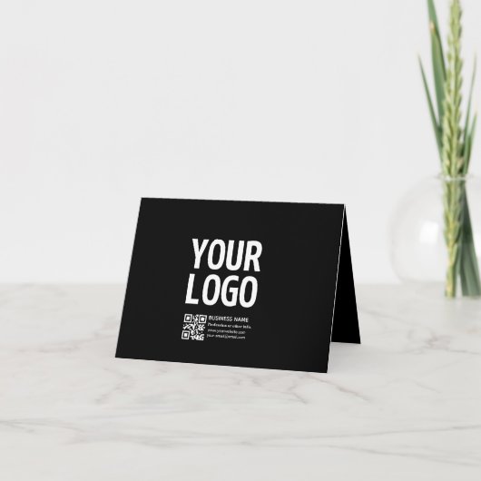 Ihr Logo mit editierbarem QR-Code und Text (Vorderseite)