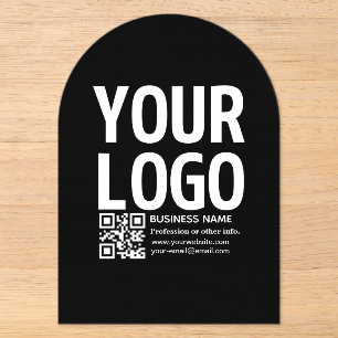 Ihr Logo mit editierbarem QR-Code und Text Acryleinladungen