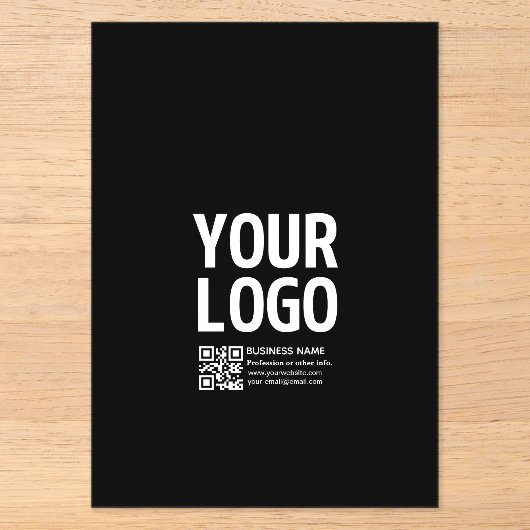 Ihr Logo mit editierbarem QR-Code und Text Acryleinladungen (Vorderseite)