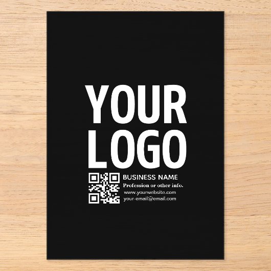 Ihr Logo mit editierbarem QR-Code und Text Acryleinladungen (Vorderseite)