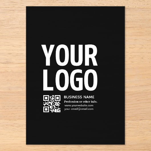 Ihr Logo mit editierbarem QR-Code und Text Acryleinladungen (Vorderseite)