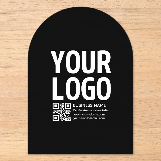 Ihr Logo mit editierbarem QR-Code und Text Acryleinladungen (Vorderseite)