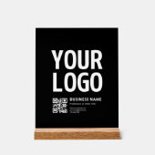 Ihr Logo mit editierbarem QR-Code und Text Acrylschild (Vorderseite)