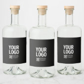 Ihr Logo mit editierbarem QR-Code und Text  Alkoholflaschenetikett (Flaschen)