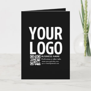 Ihr Logo mit editierbarem QR-Code und Text Ankündigung