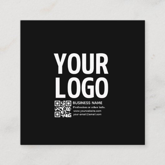 Ihr Logo mit editierbarem QR-Code und Text Begleitkarte (Vorderseite)