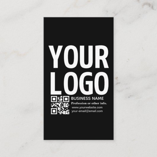 Ihr Logo mit editierbarem QR-Code und Text Begleitkarte (Vorderseite)