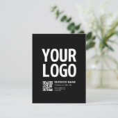 Ihr Logo mit editierbarem QR-Code und Text Begleitkarte (Stehend Vorderseite)
