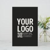 Ihr Logo mit editierbarem QR-Code und Text Briefpapier (Stehend Vorderseite)