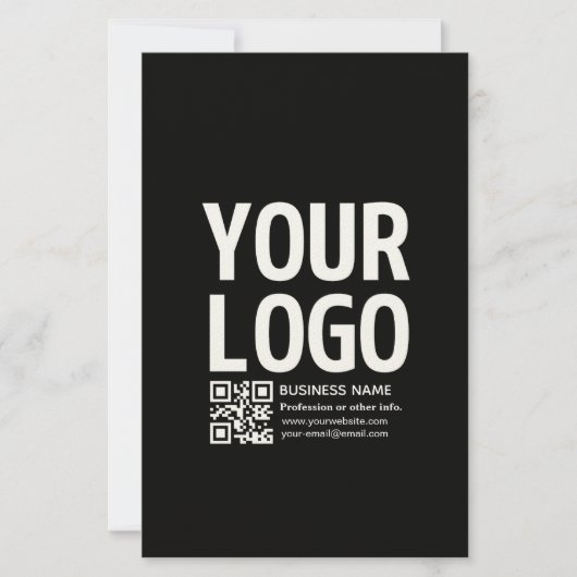 Ihr Logo mit editierbarem QR-Code und Text Briefpapier (Vorderseite)