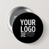Ihr Logo mit editierbarem QR-Code und Text Button (Vorne & Hinten)