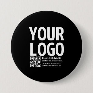Ihr Logo mit editierbarem QR-Code und Text  Button