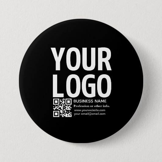 Ihr Logo mit editierbarem QR-Code und Text Button (Vorderseite)