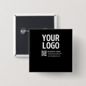 Ihr Logo mit editierbarem QR-Code und Text Button (Vorne & Hinten)