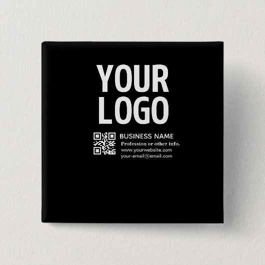 Ihr Logo mit editierbarem QR-Code und Text Button (Vorderseite)