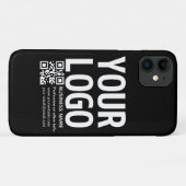 Ihr Logo mit editierbarem QR-Code und Text  Case-Mate iPhone Hülle (Rückseite (Horizontal))