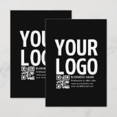 Ihr Logo mit editierbarem QR-Code und Text Dankeskarte (Vorne/Hinten)