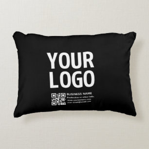 Ihr Logo mit editierbarem QR-Code und Text Dekokissen