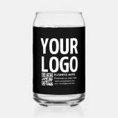 Ihr Logo mit editierbarem QR-Code und Text Dosenglas (Rückseite)