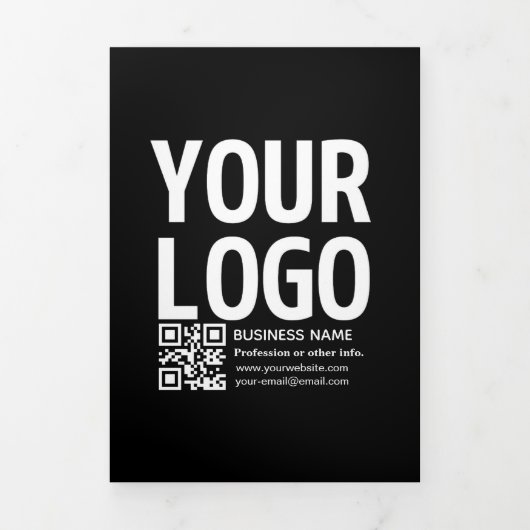 Ihr Logo mit editierbarem QR-Code und Text Dreifach-gefaltete Programmkarte (Cover)